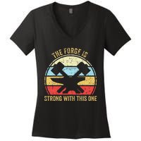 The Forge Is Strong With This One Funny Blacksmith Women's V-Neck T-Shirt