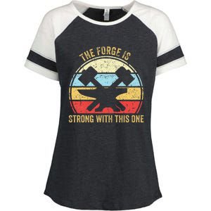 The Forge Is Strong With This One Funny Blacksmith Enza Ladies Jersey Colorblock Tee