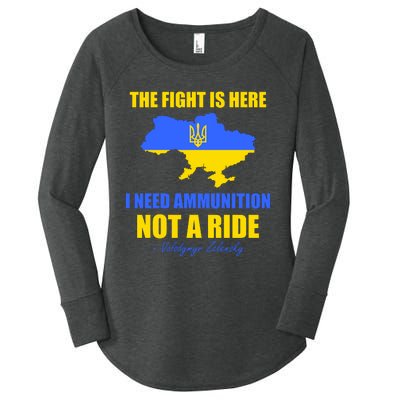 The Fight Is Here I Need Ammunition, Not A Ride Support Ukraine Women's Perfect Tri Tunic Long Sleeve Shirt