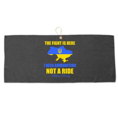 The Fight Is Here I Need Ammunition, Not A Ride Support Ukraine Large Microfiber Waffle Golf Towel