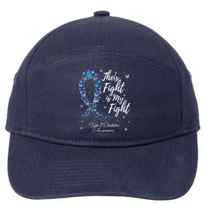 Their Fight Is My Fight T1d Type 1 Diabetes Awareness Gift 7-Panel Snapback Hat