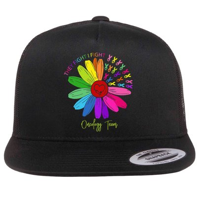 They Fight I Fight Oncology Team Sunflower Oncology Nurse Flatbill Hat