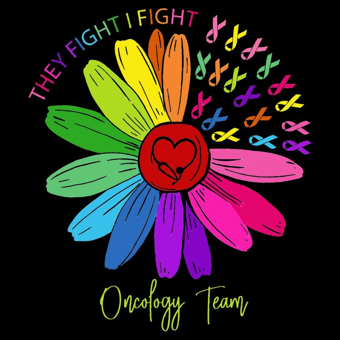 They Fight I Fight Oncology Team Sunflower Oncology Nurse Womens Tank Top