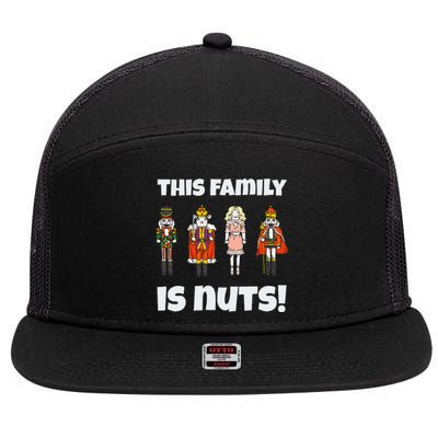 This Family Is Nuts Nutcracker Squad Matching Xmas 7 Panel Mesh Trucker Snapback Hat