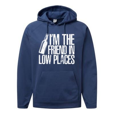 The Friend In Low Places Funny Country Quotes Gift Performance Fleece Hoodie