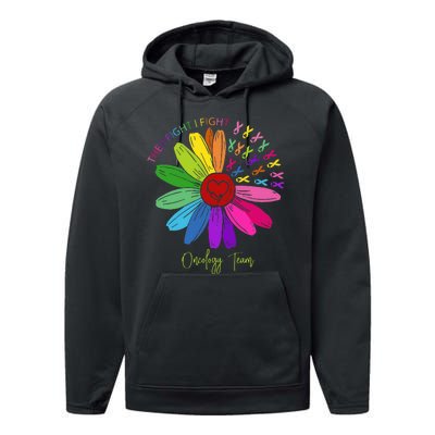 They Fight I Fight Oncology Team Sunflower Performance Fleece Hoodie