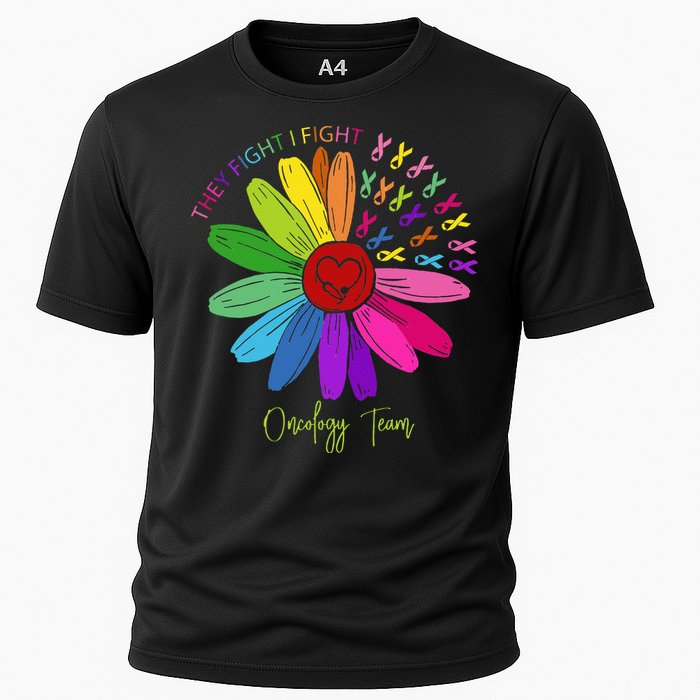 They Fight I Fight Oncology Team Sunflower Cooling Performance Crew T-Shirt