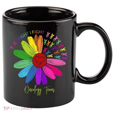 They Fight I Fight Oncology Team Sunflower 11oz C Handle Ceramic Mug
