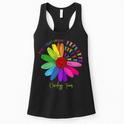 They Fight I Fight Oncology Team Sunflower Womens Tank Top