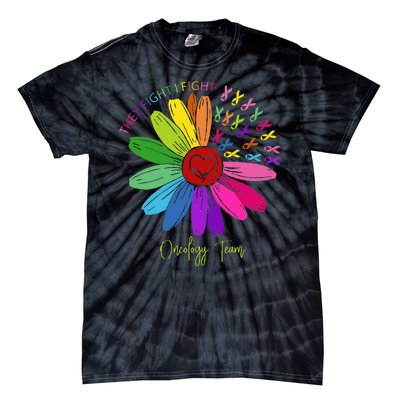 They Fight I Fight Oncology Team Sunflower Tie-Dye T-Shirt