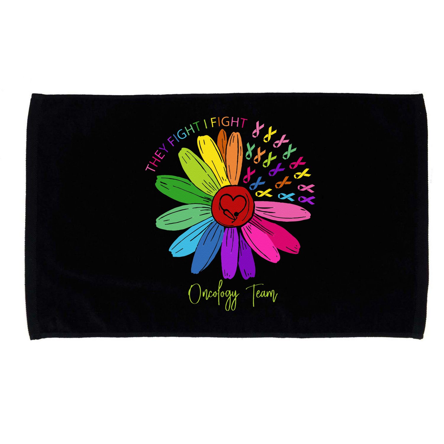 They Fight I Fight Oncology Team Sunflower Microfiber Hand Towel
