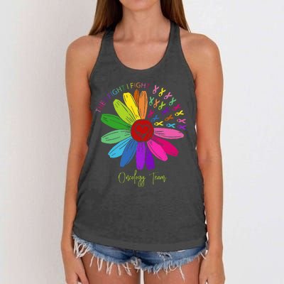 They Fight I Fight Oncology Team Sunflower Women's Knotted Racerback Tank