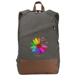 They Fight I Fight Oncology Team Sunflower Cotton Canvas Backpack