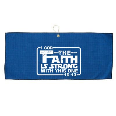 The Faith Is Strong With This One Christian Large Microfiber Waffle Golf Towel