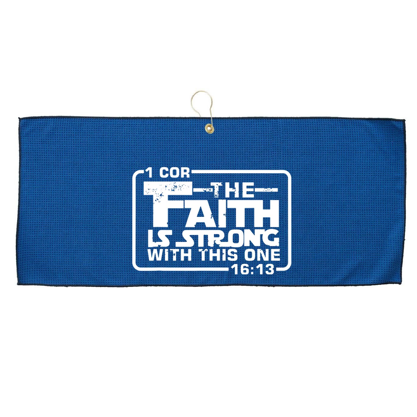 The Faith Is Strong With This One Christian Large Microfiber Waffle Golf Towel