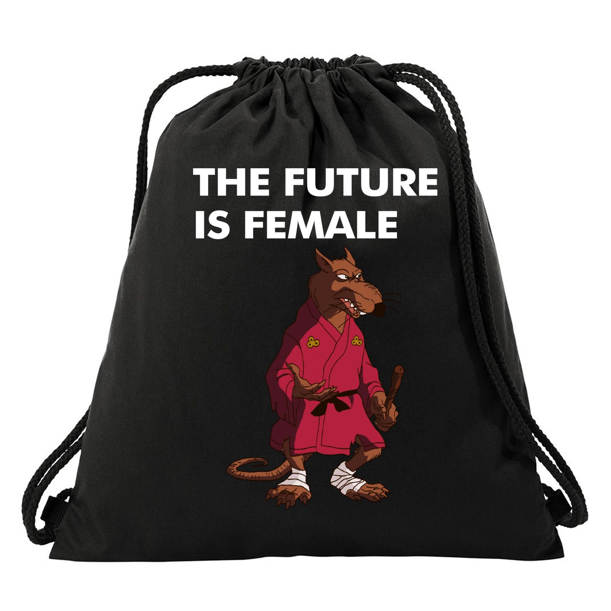 The Future Is Female Splinter Drawstring Bag