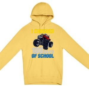 Truck Funny I Crushed 100 Days Of School Funny Gift Premium Pullover Hoodie