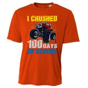 Truck Funny I Crushed 100 Days Of School Funny Gift Cooling Performance Crew T-Shirt