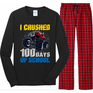 Truck Funny I Crushed 100 Days Of School Funny Gift Long Sleeve Pajama Set