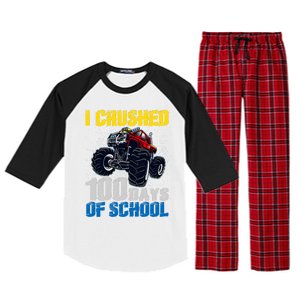 Truck Funny I Crushed 100 Days Of School Funny Gift Raglan Sleeve Pajama Set