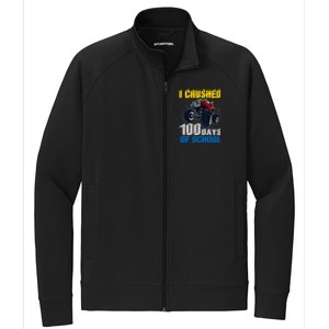 Truck Funny I Crushed 100 Days Of School Funny Gift Stretch Full-Zip Cadet Jacket