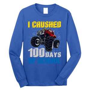 Truck Funny I Crushed 100 Days Of School Funny Gift Long Sleeve Shirt