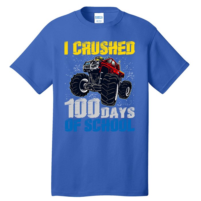 Truck Funny I Crushed 100 Days Of School Funny Gift Tall T-Shirt