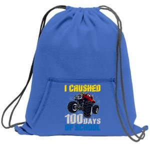 Truck Funny I Crushed 100 Days Of School Funny Gift Sweatshirt Cinch Pack Bag