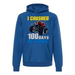 Truck Funny I Crushed 100 Days Of School Funny Gift Premium Hoodie