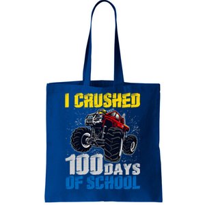 Truck Funny I Crushed 100 Days Of School Funny Gift Tote Bag