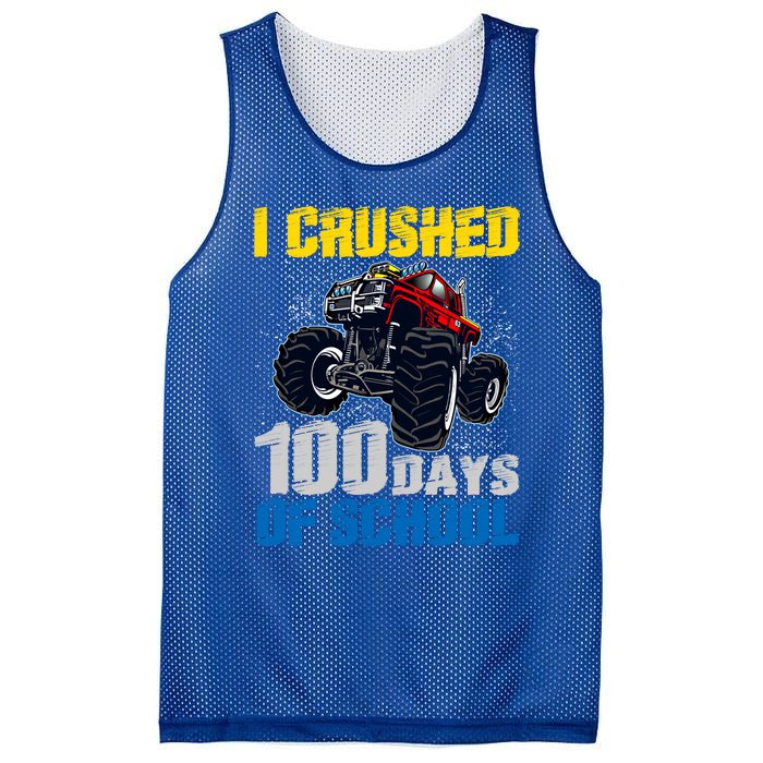 Truck Funny I Crushed 100 Days Of School Funny Gift Mesh Reversible Basketball Jersey Tank