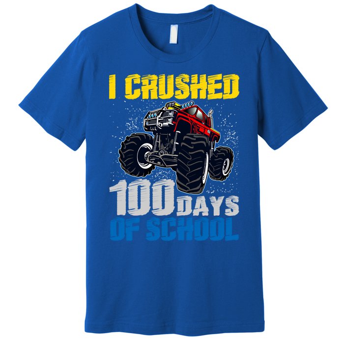 Truck Funny I Crushed 100 Days Of School Funny Gift Premium T-Shirt