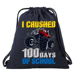 Truck Funny I Crushed 100 Days Of School Funny Gift Drawstring Bag