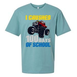 Truck Funny I Crushed 100 Days Of School Funny Gift Sueded Cloud Jersey T-Shirt