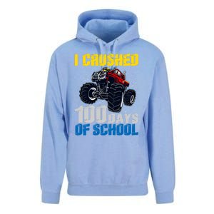 Truck Funny I Crushed 100 Days Of School Funny Gift Unisex Surf Hoodie