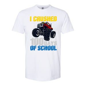 Truck Funny I Crushed 100 Days Of School Funny Gift Softstyle CVC T-Shirt