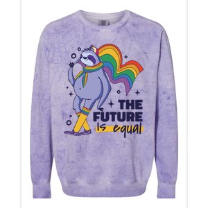 The Future Is Equal Sloth Pride Colorblast Crewneck Sweatshirt