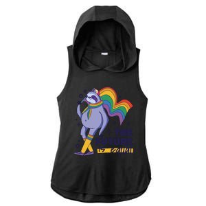 The Future Is Equal Sloth Pride Ladies PosiCharge Tri-Blend Wicking Draft Hoodie Tank