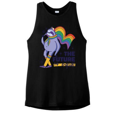 The Future Is Equal Sloth Pride Ladies PosiCharge Tri-Blend Wicking Tank