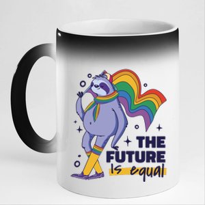 The Future Is Equal Sloth Pride 11oz Black Color Changing Mug