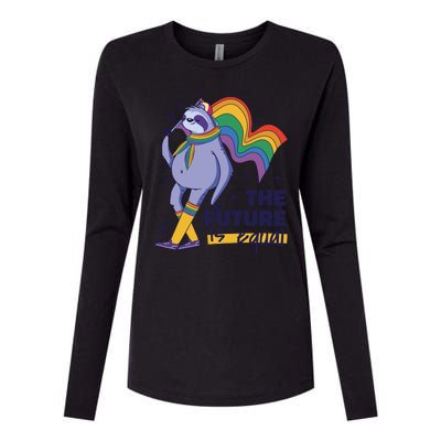 The Future Is Equal Sloth Pride Womens Cotton Relaxed Long Sleeve T-Shirt