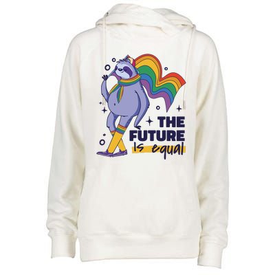 The Future Is Equal Sloth Pride Womens Funnel Neck Pullover Hood