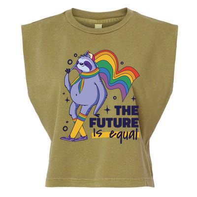 The Future Is Equal Sloth Pride Garment-Dyed Women's Muscle Tee