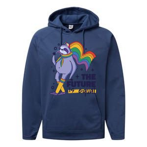 The Future Is Equal Sloth Pride Performance Fleece Hoodie