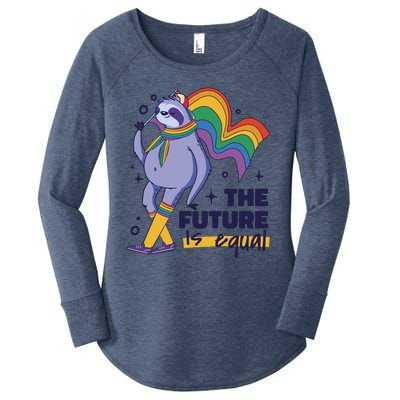 The Future Is Equal Sloth Pride Women's Perfect Tri Tunic Long Sleeve Shirt