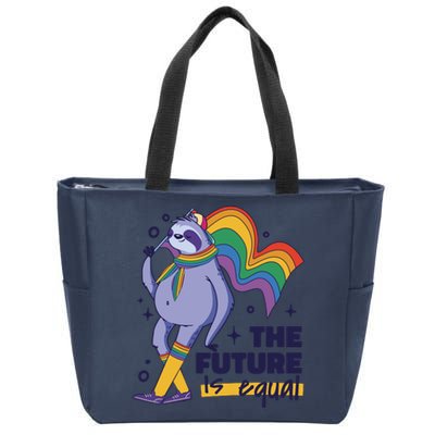 The Future Is Equal Sloth Pride Zip Tote Bag