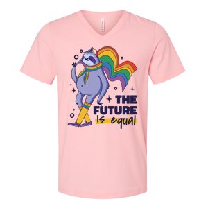 The Future Is Equal Sloth Pride V-Neck T-Shirt