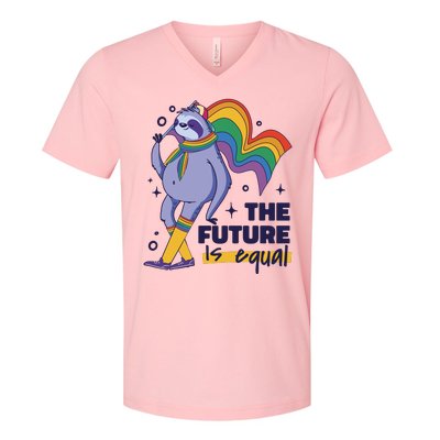 The Future Is Equal Sloth Pride V-Neck T-Shirt