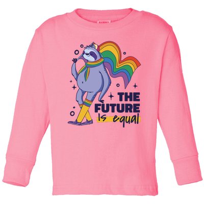 The Future Is Equal Sloth Pride Toddler Long Sleeve Shirt