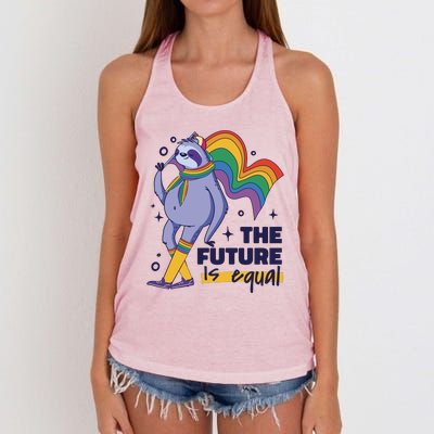 The Future Is Equal Sloth Pride Women's Knotted Racerback Tank